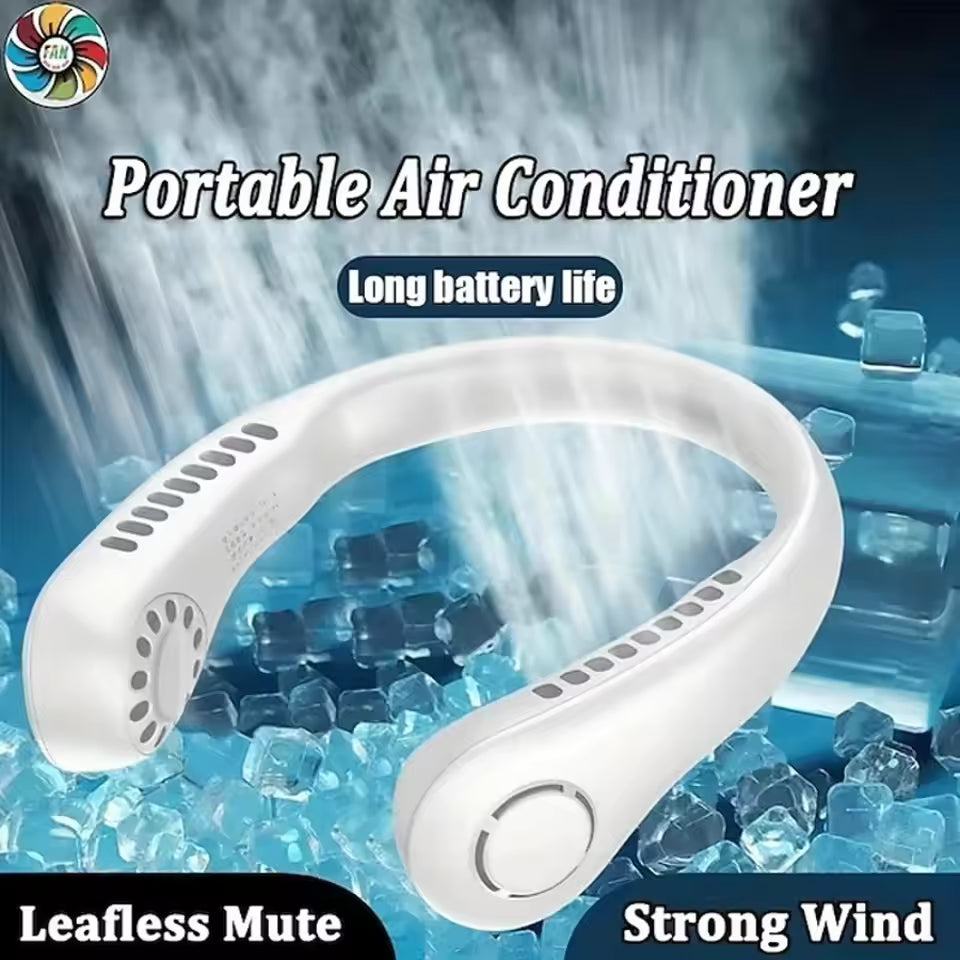 Portable Rechargeable Neck Fan – Hands-Free 3-Speed Cooling Fan