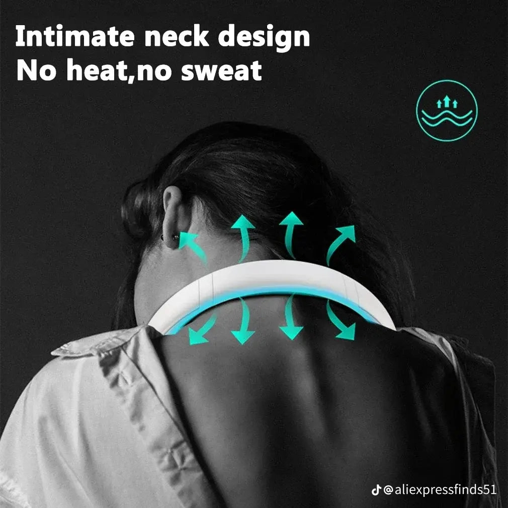 Portable Rechargeable Neck Fan – Hands-Free 3-Speed Cooling Fan
