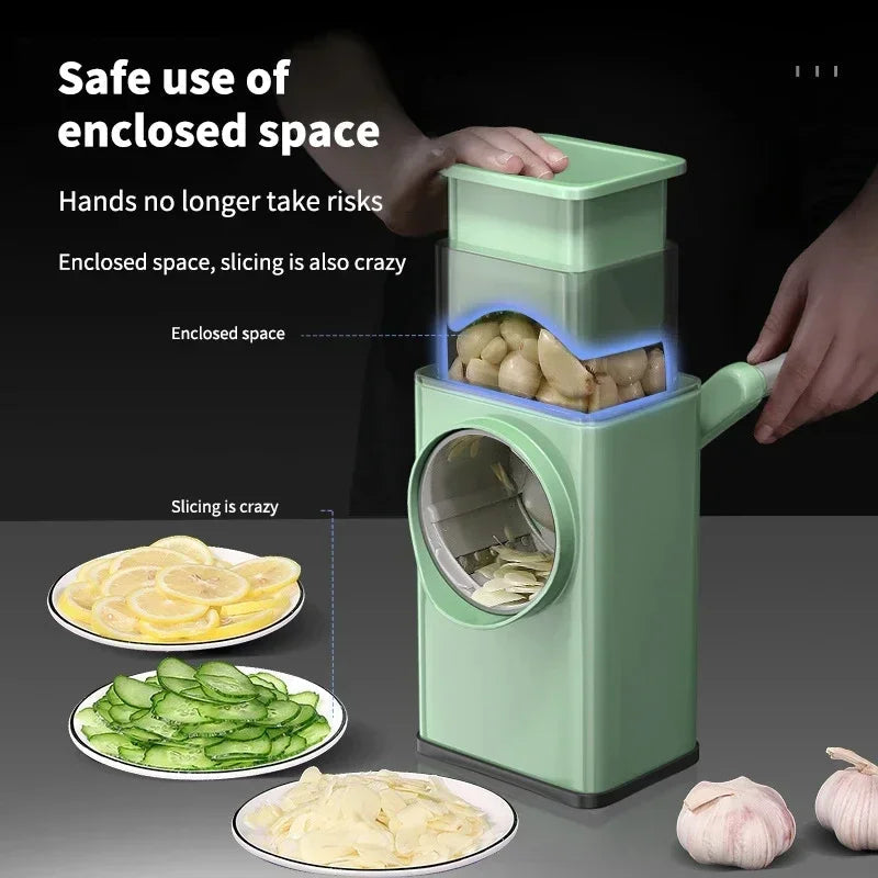 3-in-1 Manual Vegetable Slicer – Multifunction Cutter & Grater