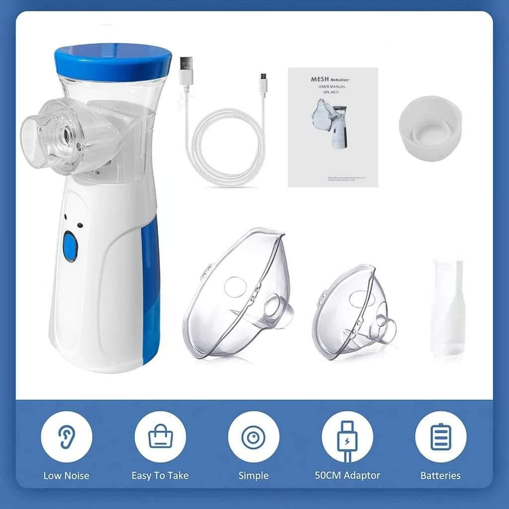 Portable Mesh Nebulizer – USB & Battery Operated Mini Personal Inhaler for Respiratory Care
