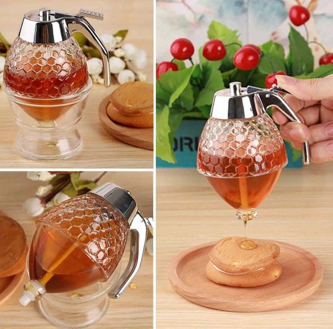 Honey Dispenser Jar 200ML | Drip-Free Syrup & Honey Pot