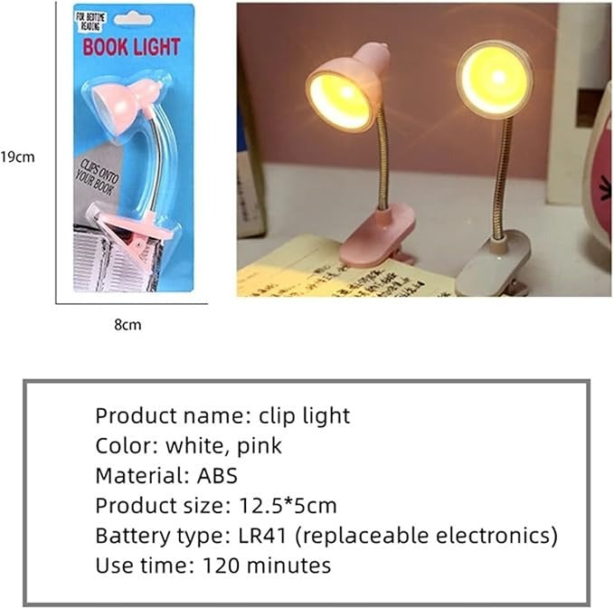 Mini Book Light with Clip – Portable LED Reading Lamp & Night Light