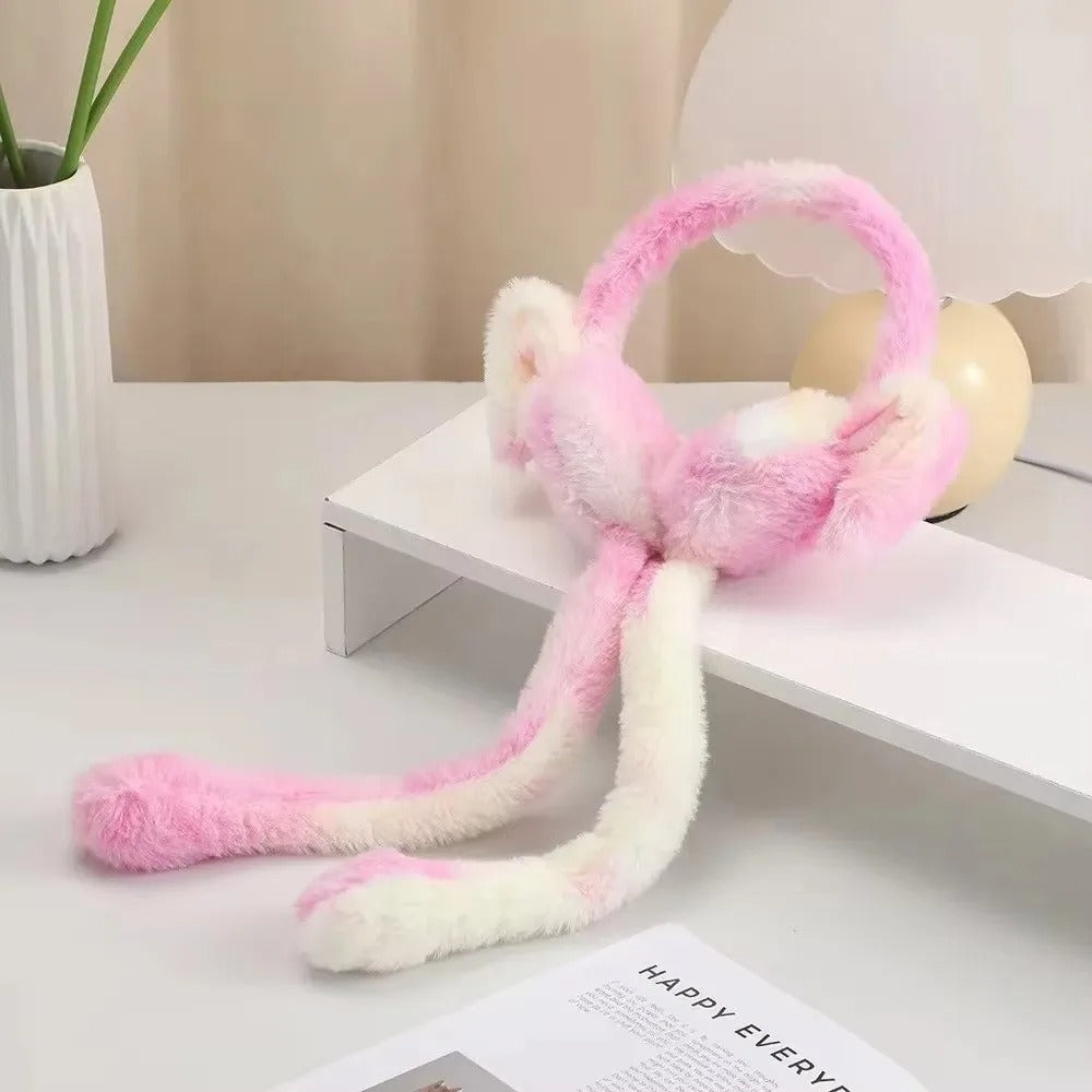 Funny Rabbit Ear Muffs β Soft Warm Moving Ears Winter Ear Warmer