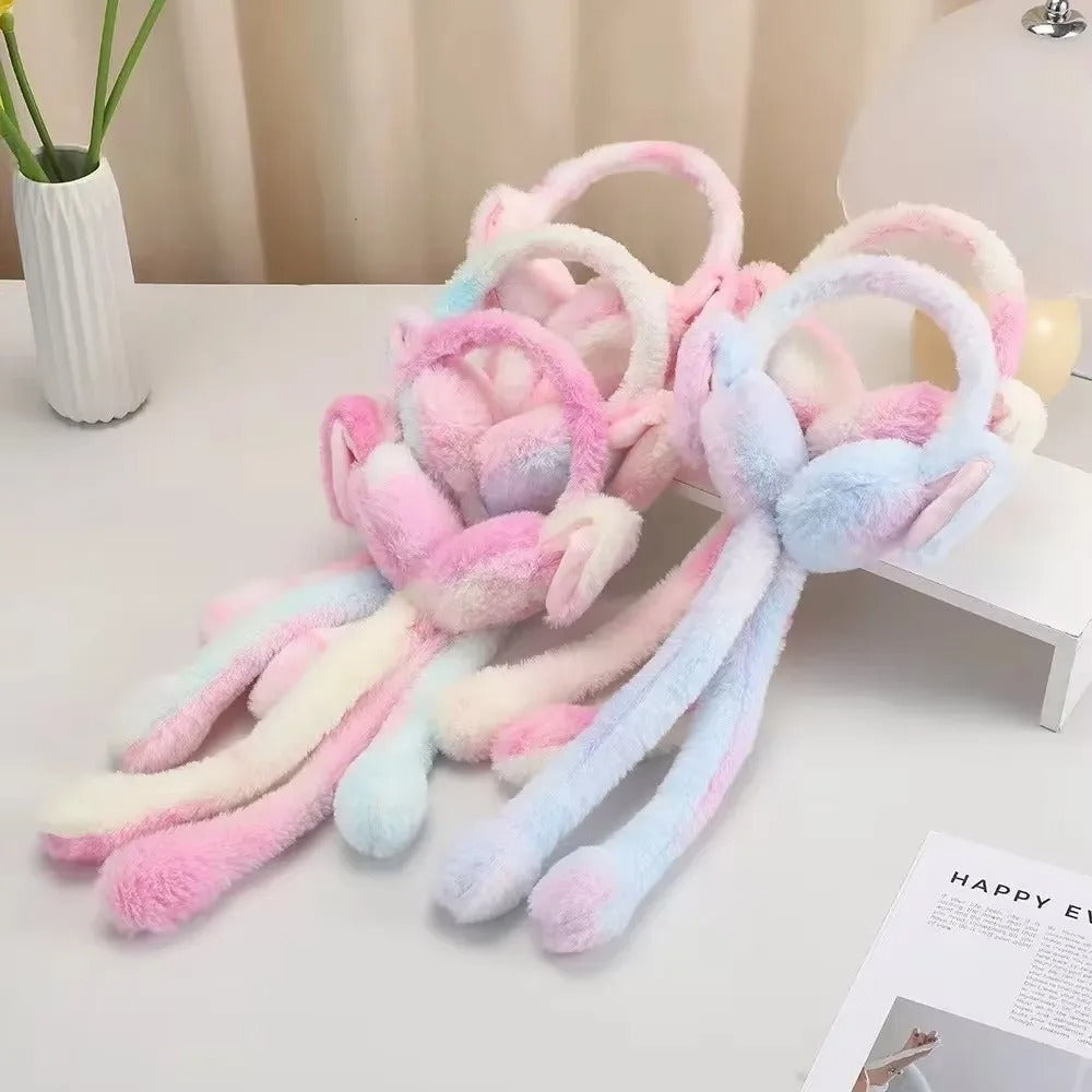 Funny Rabbit Ear Muffs β Soft Warm Moving Ears Winter Ear Warmer