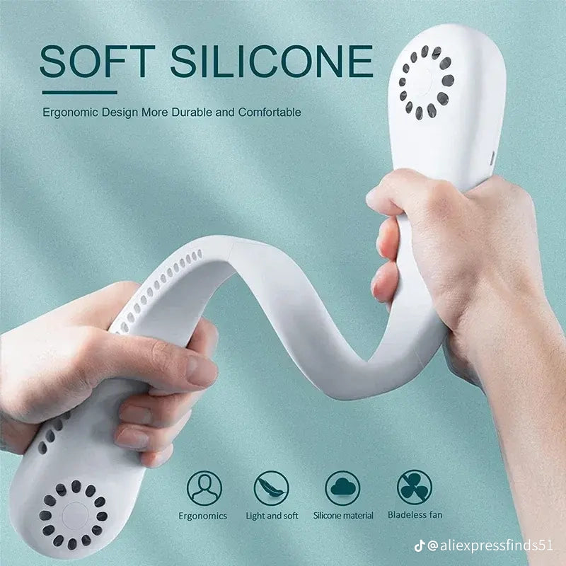 Portable Rechargeable Neck Fan – Hands-Free 3-Speed Cooling Fan
