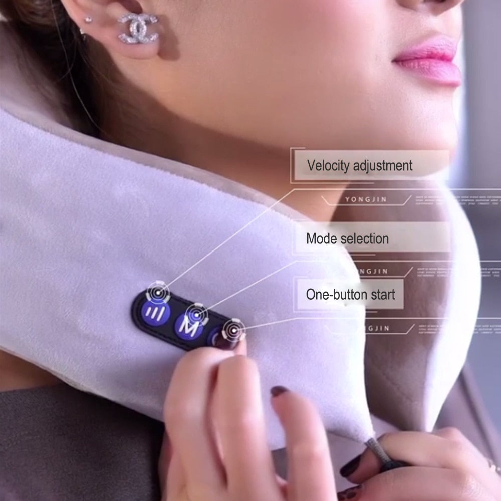 Jinserta Neck Cushion Massager - USB Charging Massage Pillow