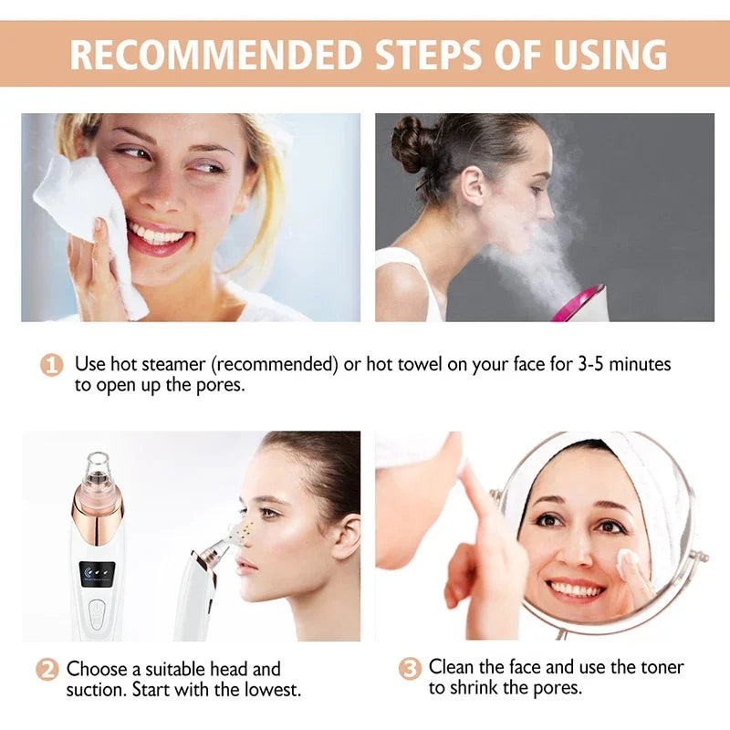 Face Vacuum Suction Blackhead Remover – Electric Pore Cleaner