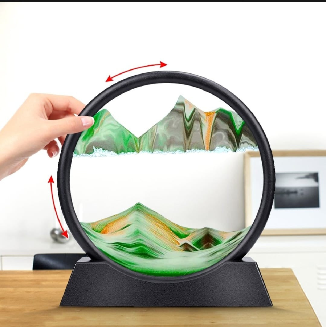 3D Moving Sand Art Table Lamp | LED Sandscape Night Light for Home Décor