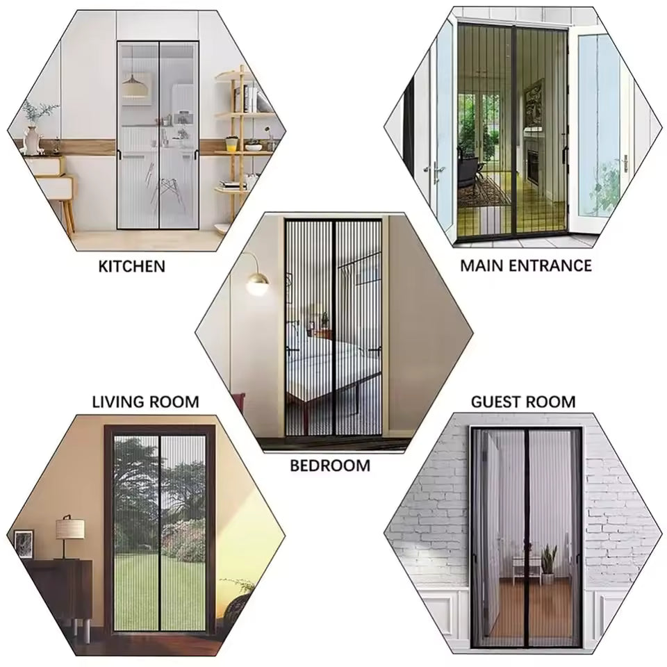 Magnetic Screen Door Curtain – Automatic Mosquito Net Door with Strong Magnets