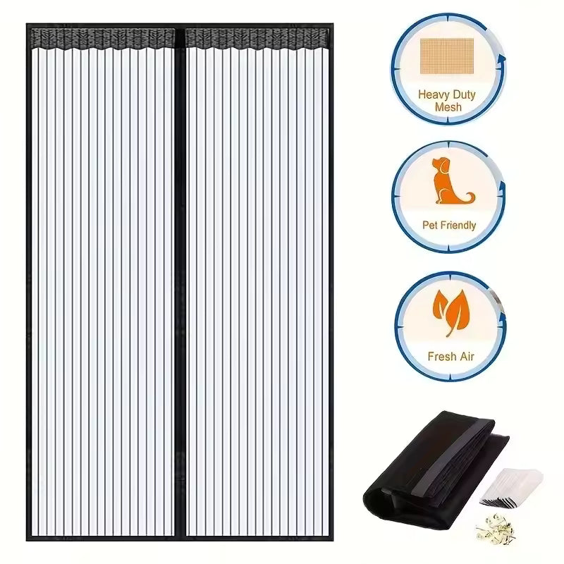 Magnetic Screen Door Curtain – Automatic Mosquito Net Door with Strong Magnets