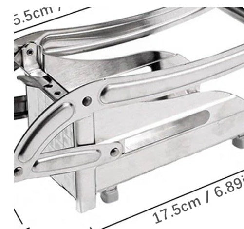 Stainless Steel French Fries Potato Cutter – Double Blade Manual Fries Slicer